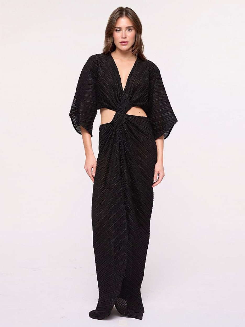 Sexy Twist-Front Cut-Out Maxi Dress