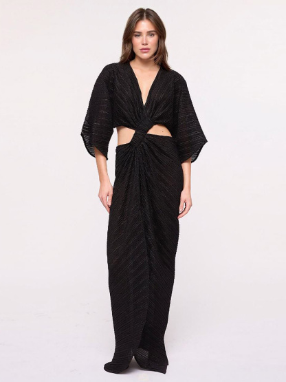 Sexy Twist-Front Cut-Out Maxi Dress