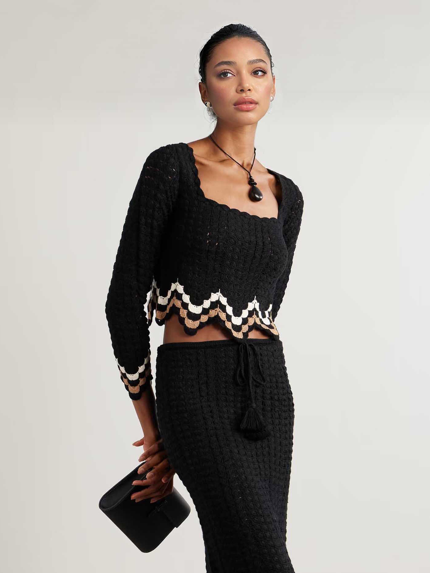 Exquisite Crochet Scalloped Sweater