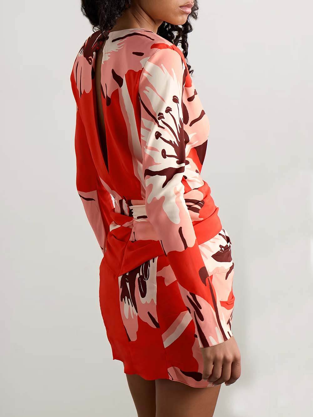 Classic Twist Floral Print Mini Dress