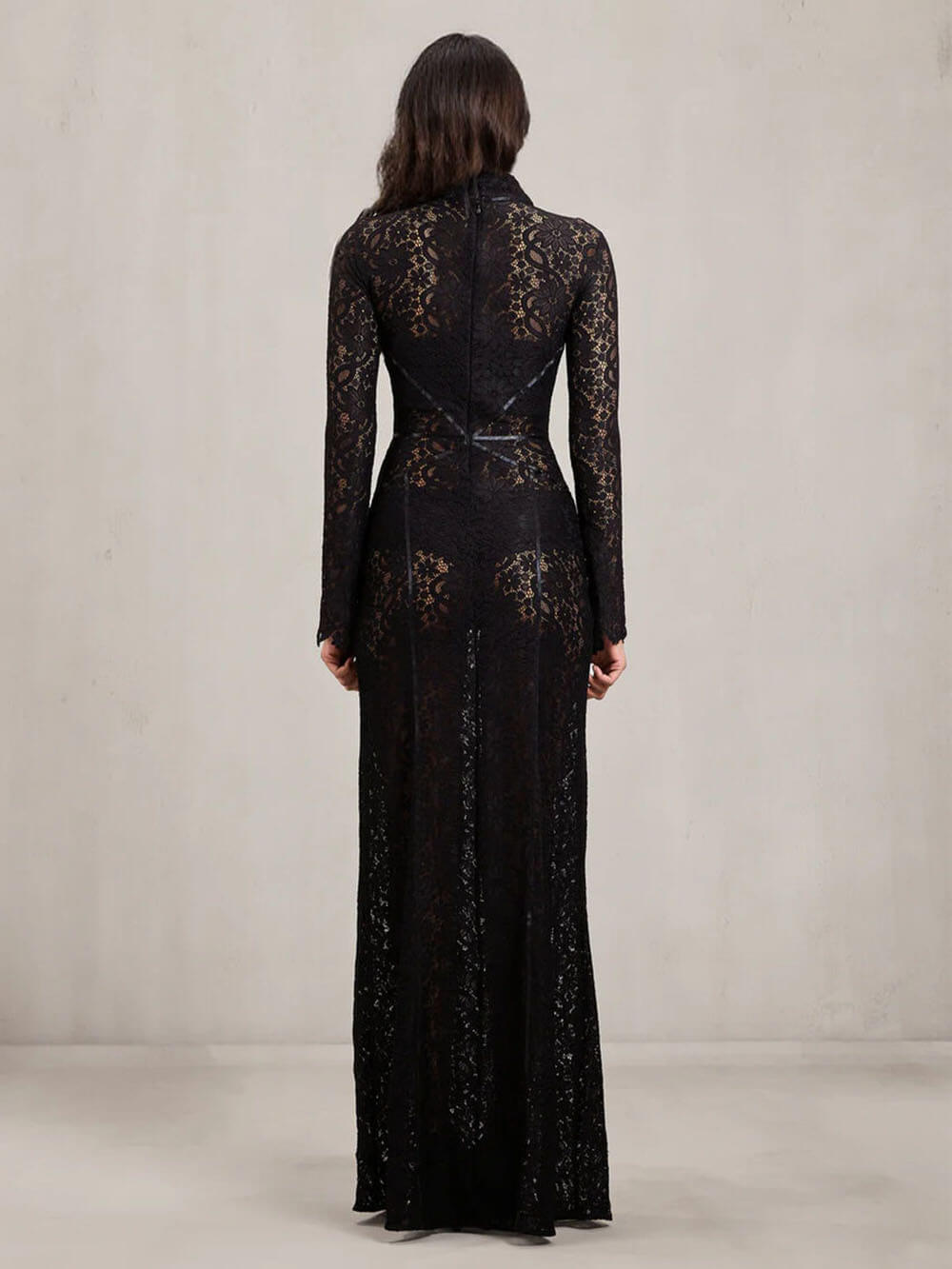 Elegant Cutout Lace A-Line Maxi Dress