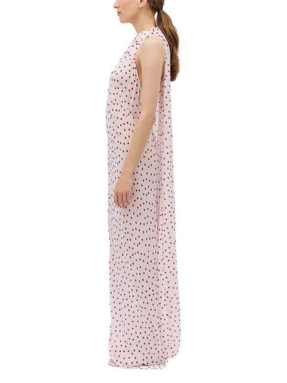 Unique Red Polka Dot Chiffon Maxi Dress
