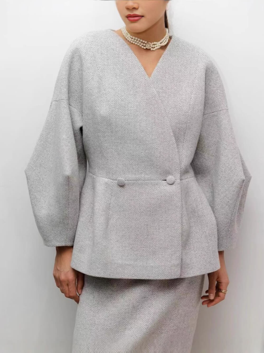 Chic Elegant Solid Drop-Shoulder Loose Top