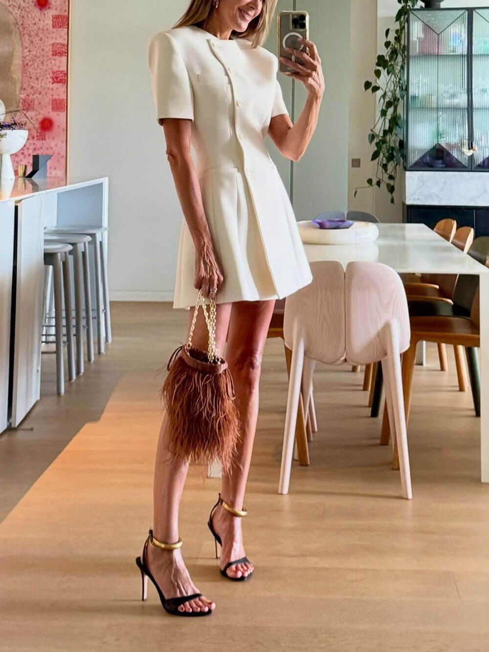 Exquisite Single-Breasted A-line Mini Dress