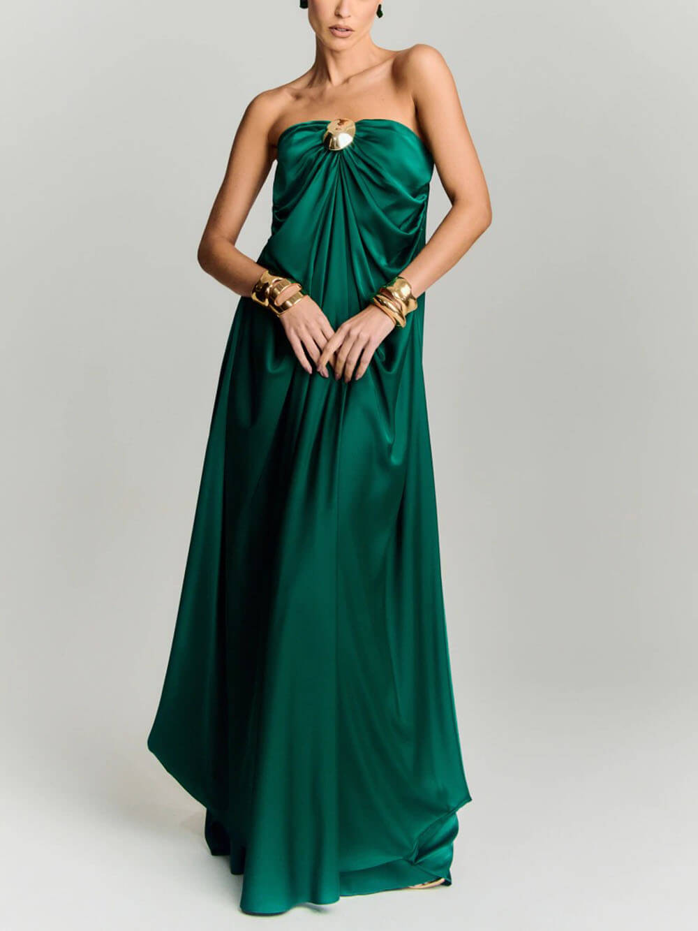 Elegant Backless Strapless Party Maxi Dress