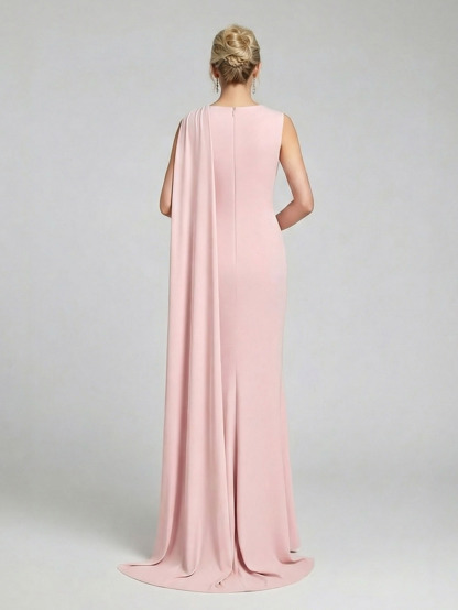 Elegant One-Shoulder Ruched High-Slit Maxi Dress