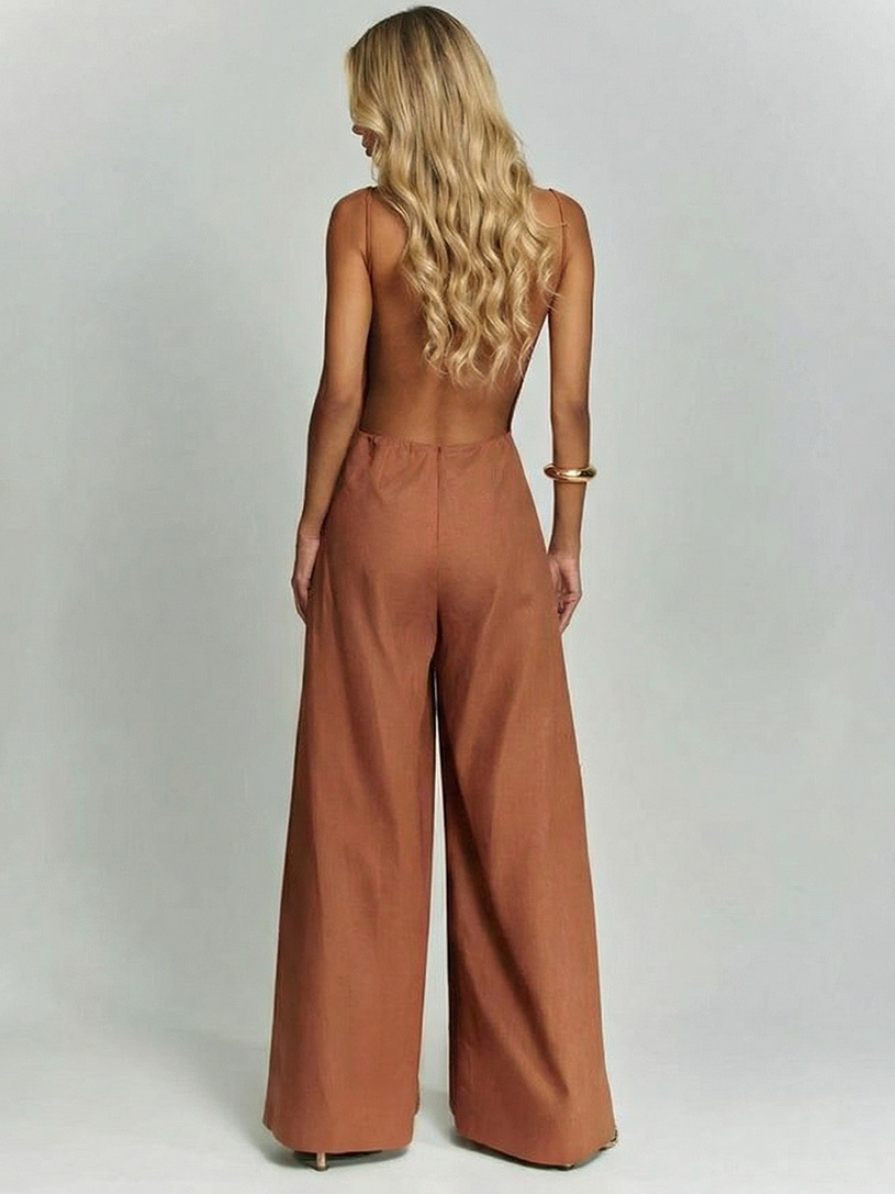 Casual Classic Suspender Wide Leg Jumpsuit