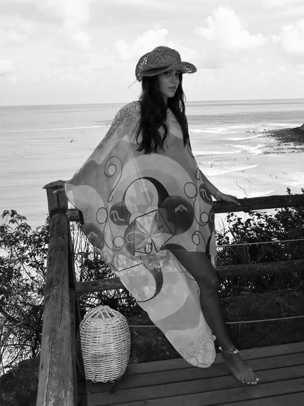 Exquisite Satin Printed Asymmetrical Batwing Loose Maxi Dress