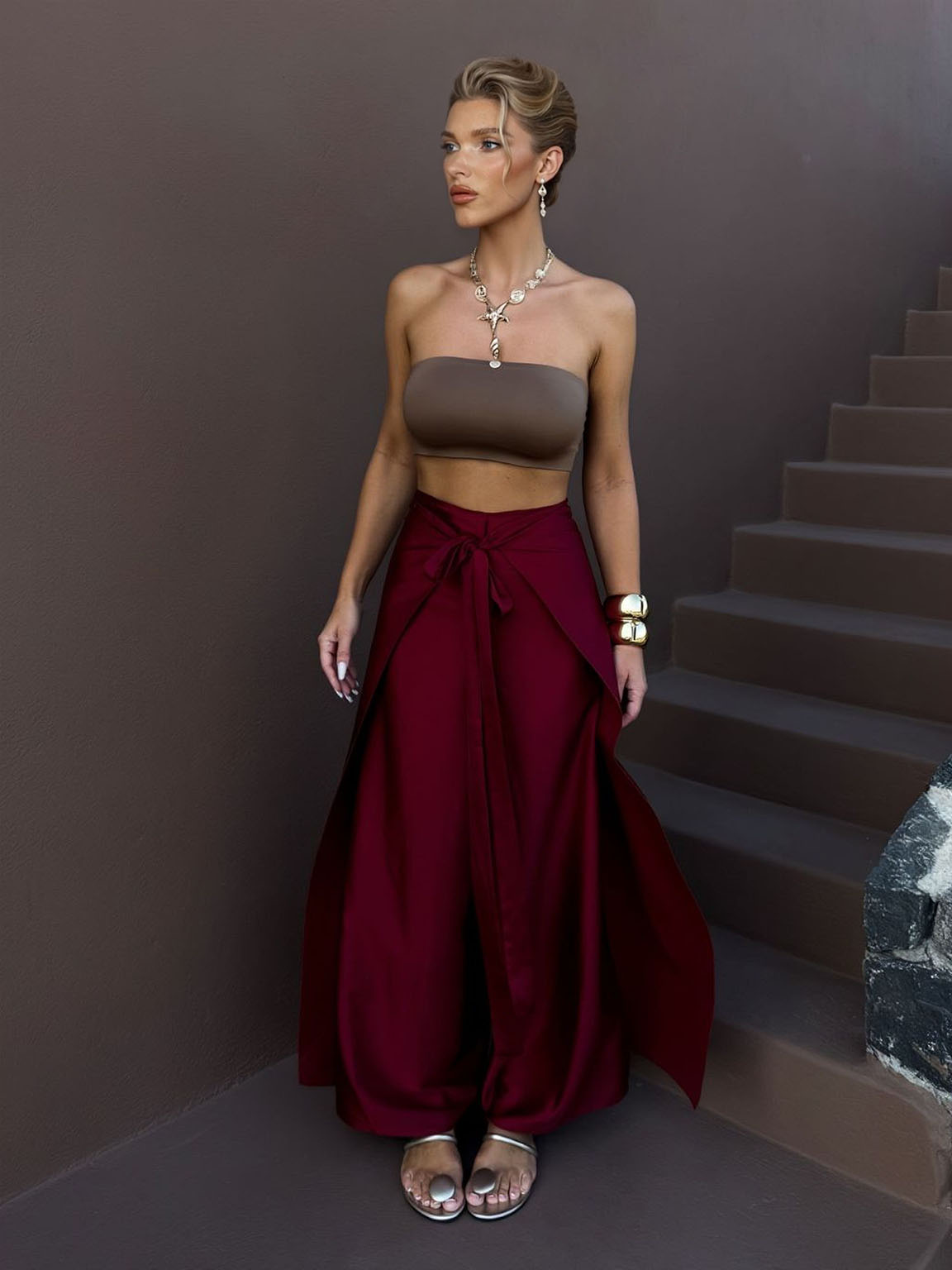 Elegant Satin Asymmetric Hem Convertible Jumpsuit