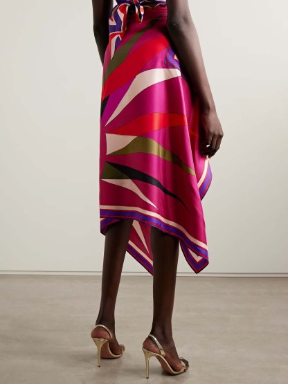 Unique Retro Abstract Print Vest Skirt Two-piece Set