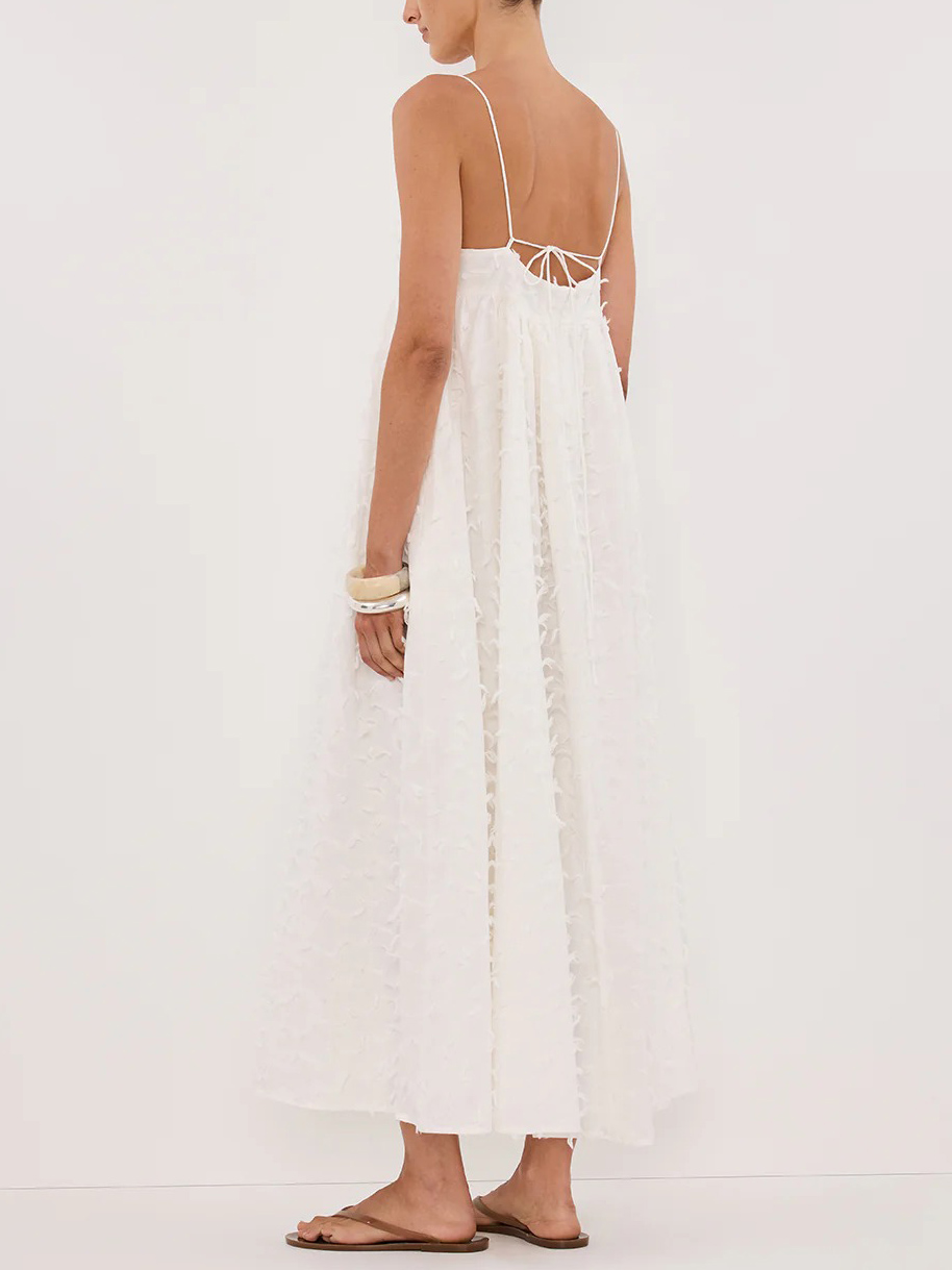 Elegant V-neck Exquisite Small Tassel Midi Dress