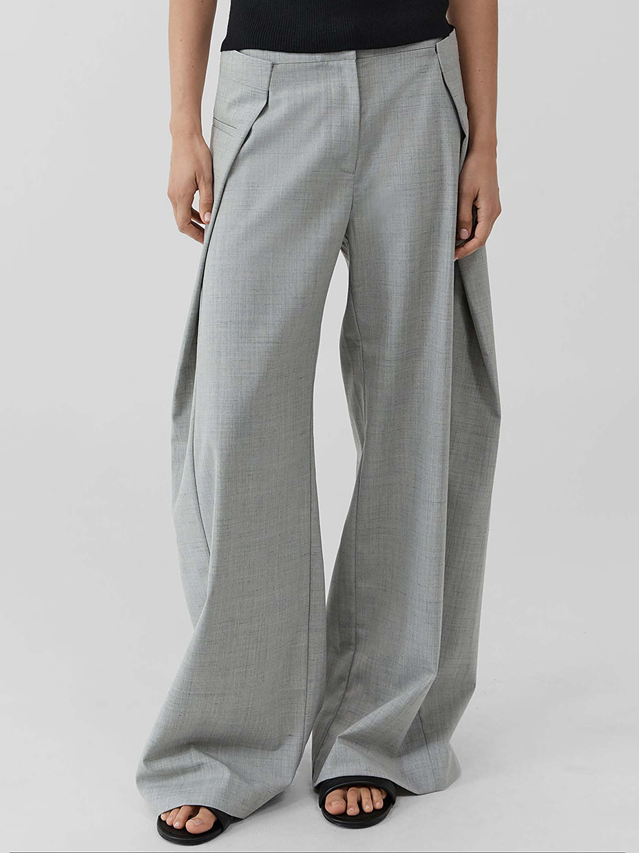Minimalist Sleeveless Top & Asymmetrical Wide-Leg Pants Two-Piece Set