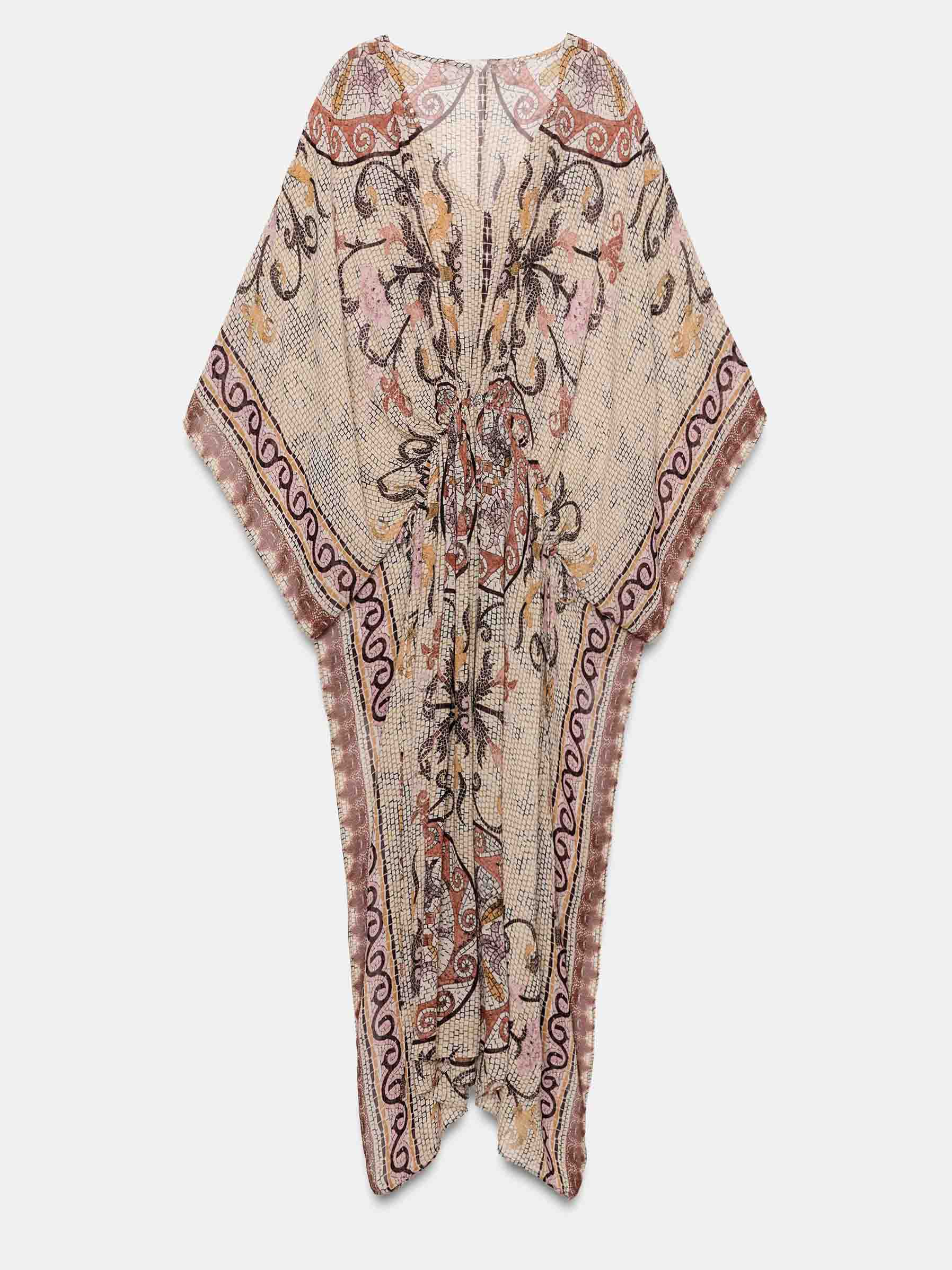 Bohemian Paisley Print Batwing Sleeve Maxi Dress