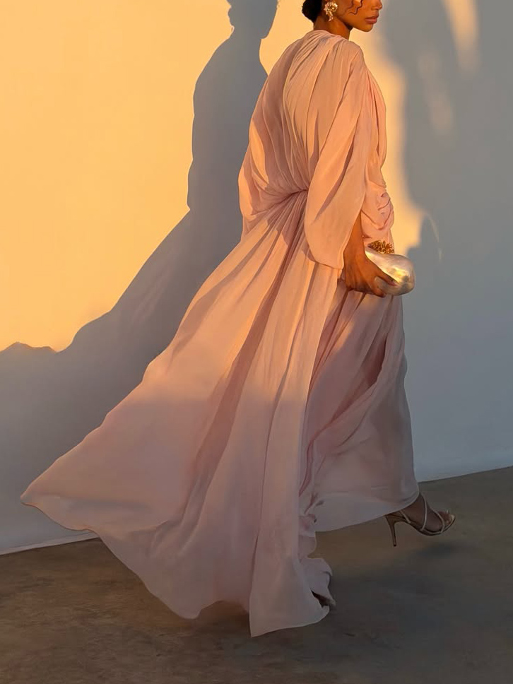 Elegant Flowy Chiffon Maxi Dress