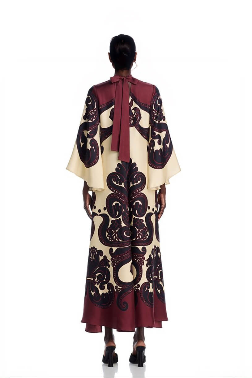 Elegance Ease Stunning Grenadilla Print Maxi Dress