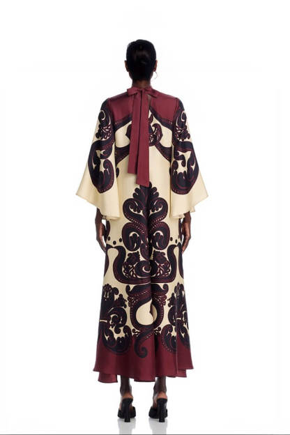 Elegance Ease Stunning Grenadilla Print Maxi Dress