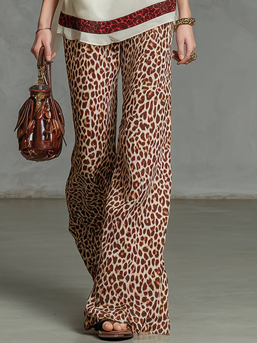 Fashion Leopard Print Chiffon Top