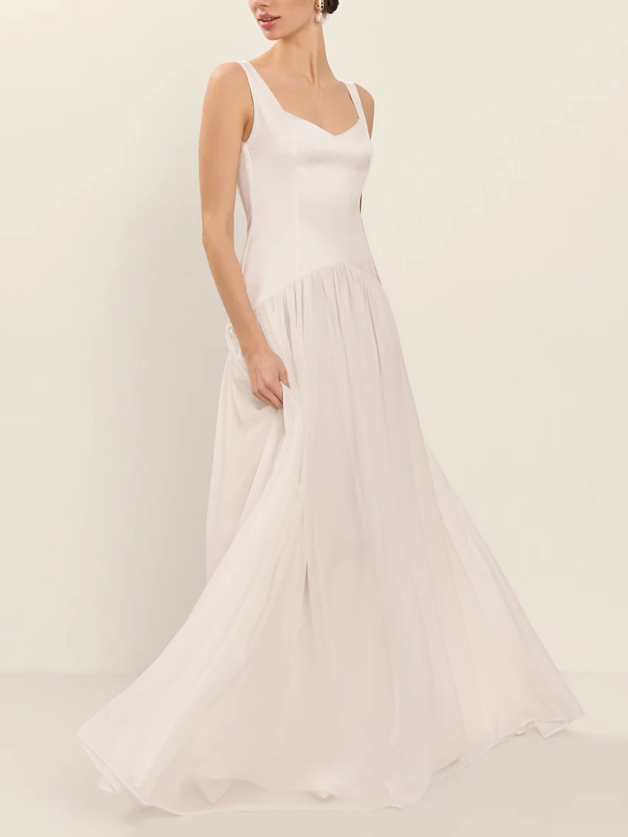 Elegant Bodycon Chiffon Flowing Maxi Dress