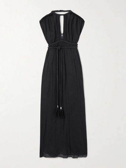 Casual Draped Braids Kimono Cover Up Slit Maxi Dress