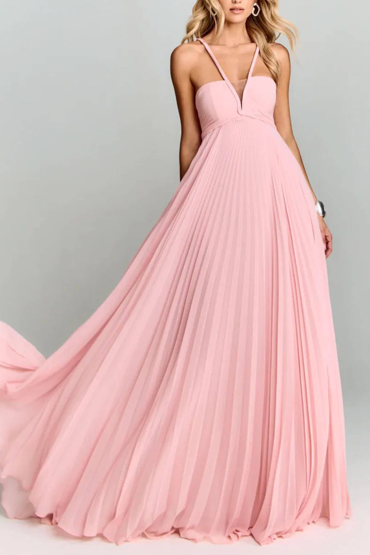 Elegant Off-Shoulder Ruched Woven-Neckline Party Maxi Dress