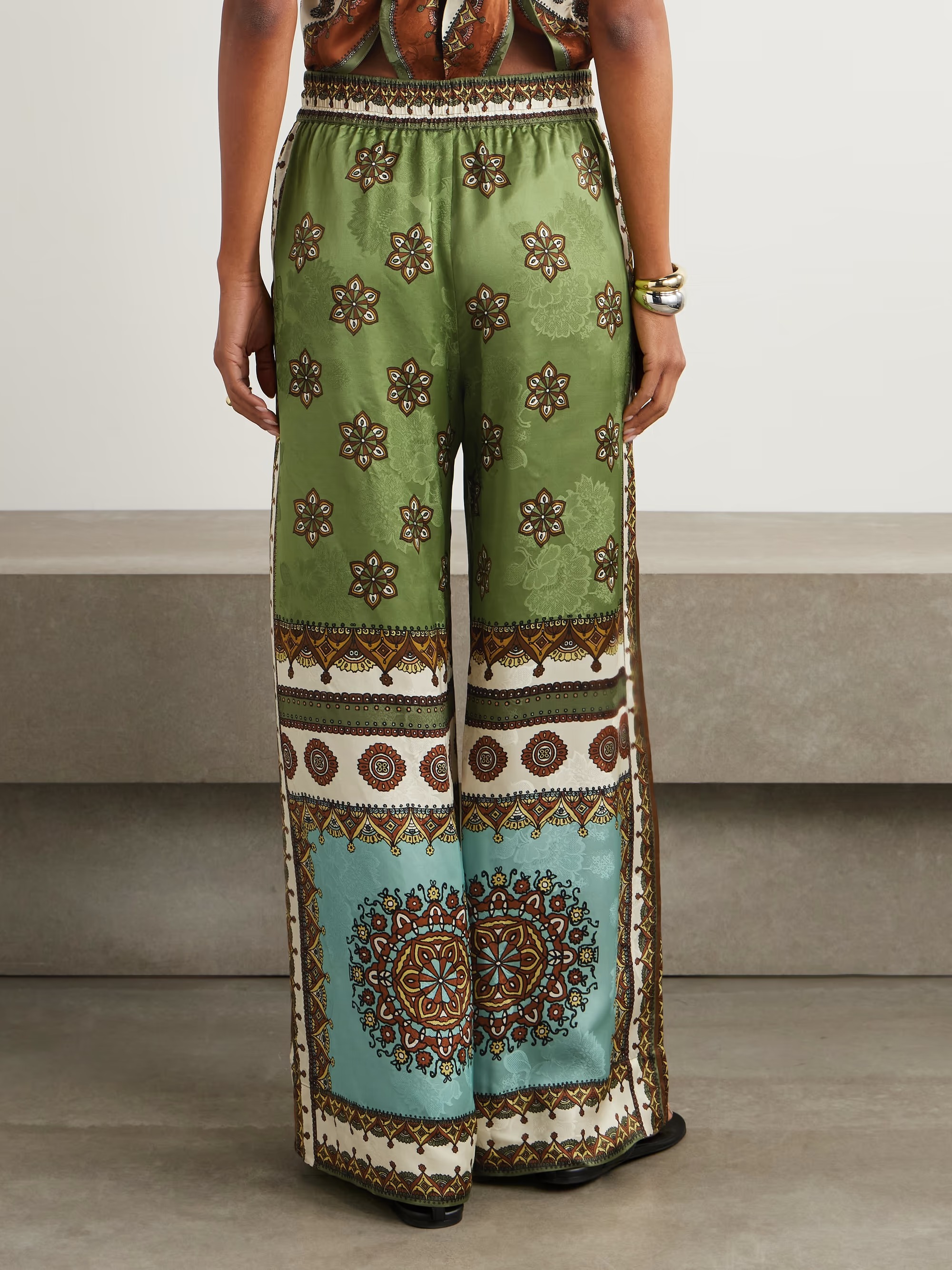 Exquisite Bohemian Print Wide-Leg Pants