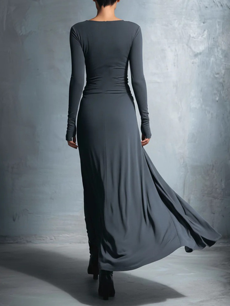 Exquisite Knotted Wrap Knit Maxi Dress