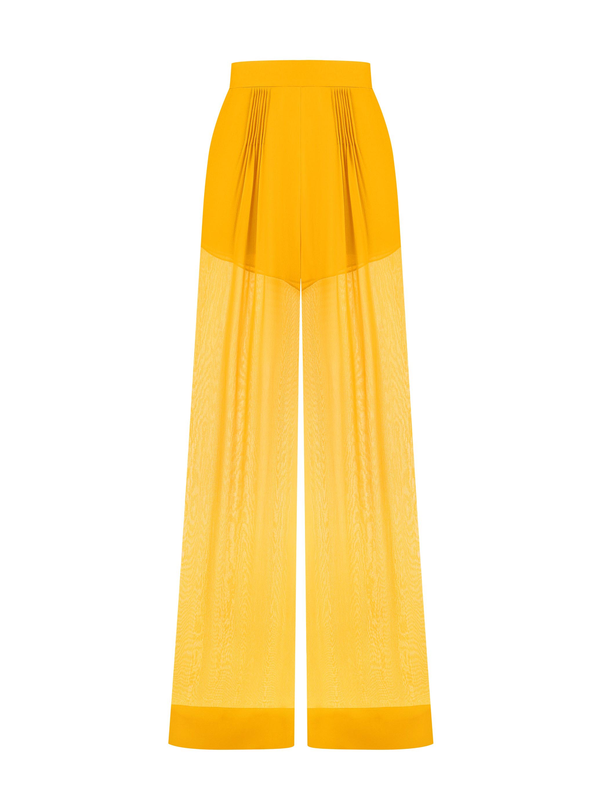 Elegant Draped Chiffon Shirt & Wide Leg Pants Two-Piece Set