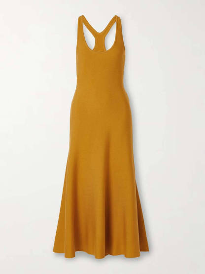 Classic Backless Cross-Front Fitted A-Line Midi Dress