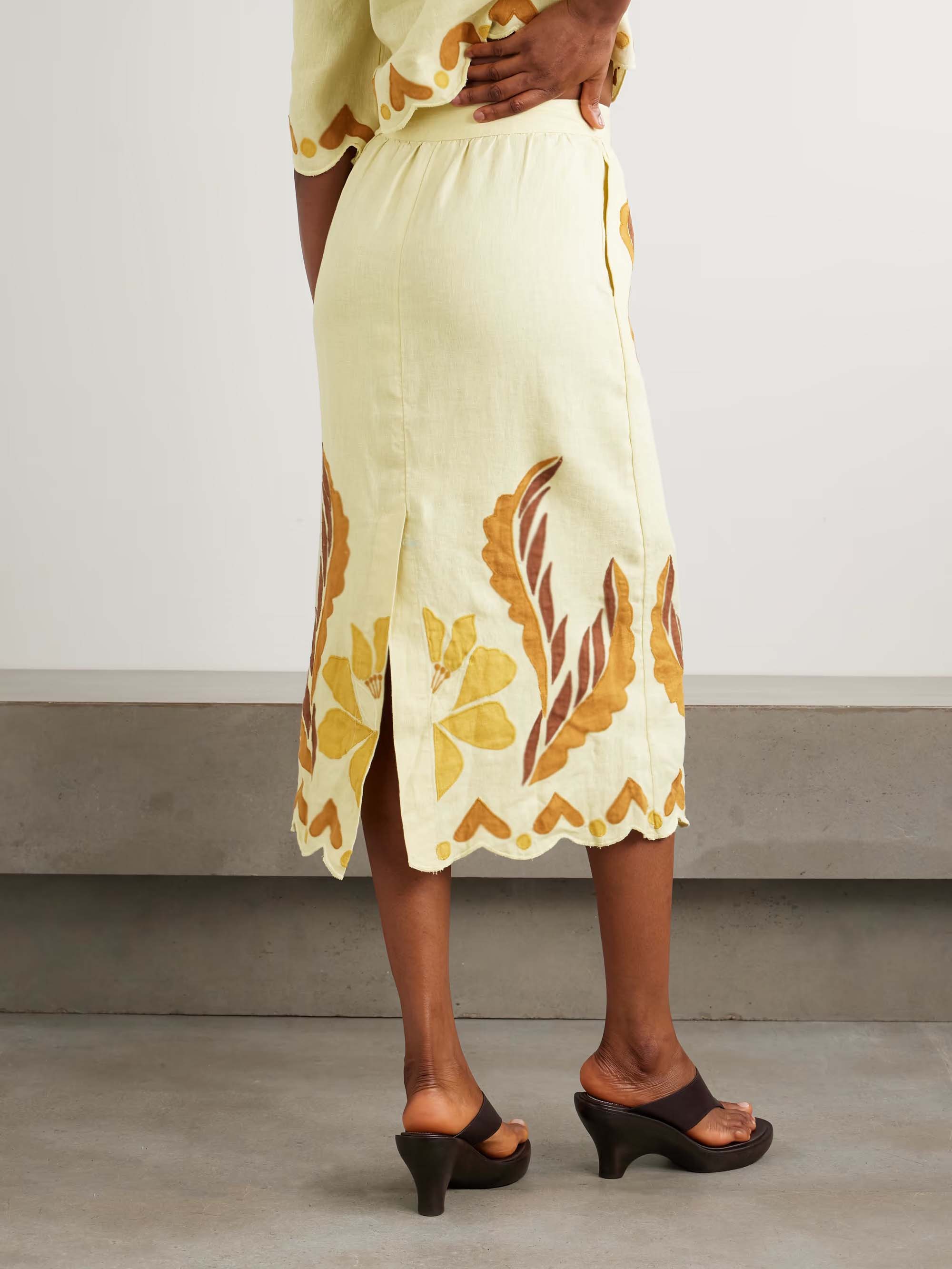 Unique Sunshine Floral Print Skirt