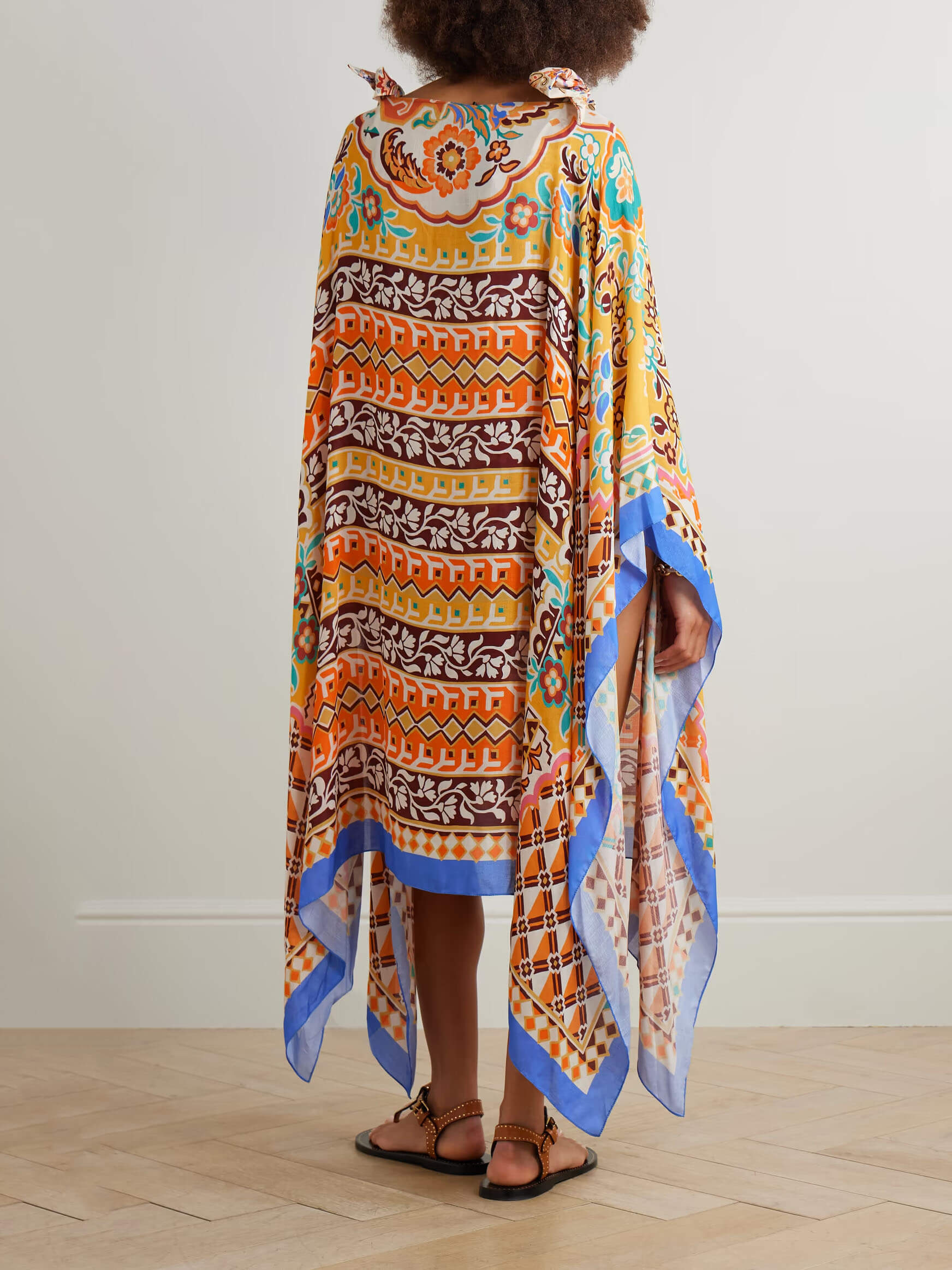 Unique Asymmetric Printed Satin Midi Dress