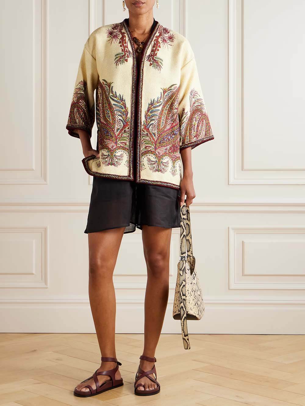 Classic Unique Print Jacquard Loose Jacket