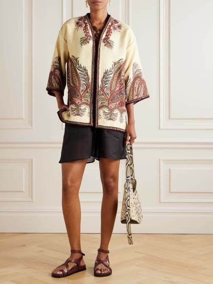 Classic Unique Print Jacquard Loose Jacket