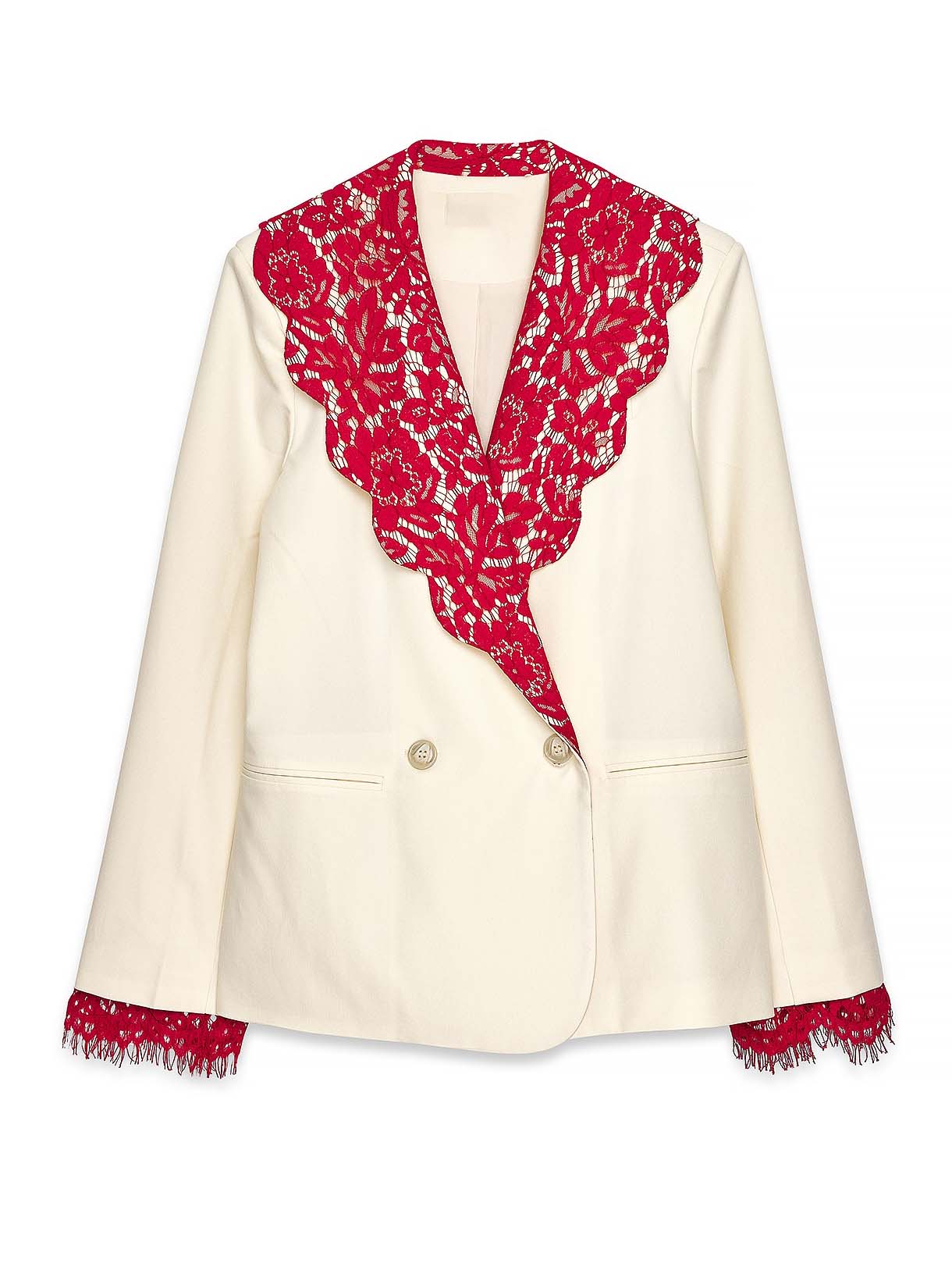 Elegant Lace-trimmed Blazer