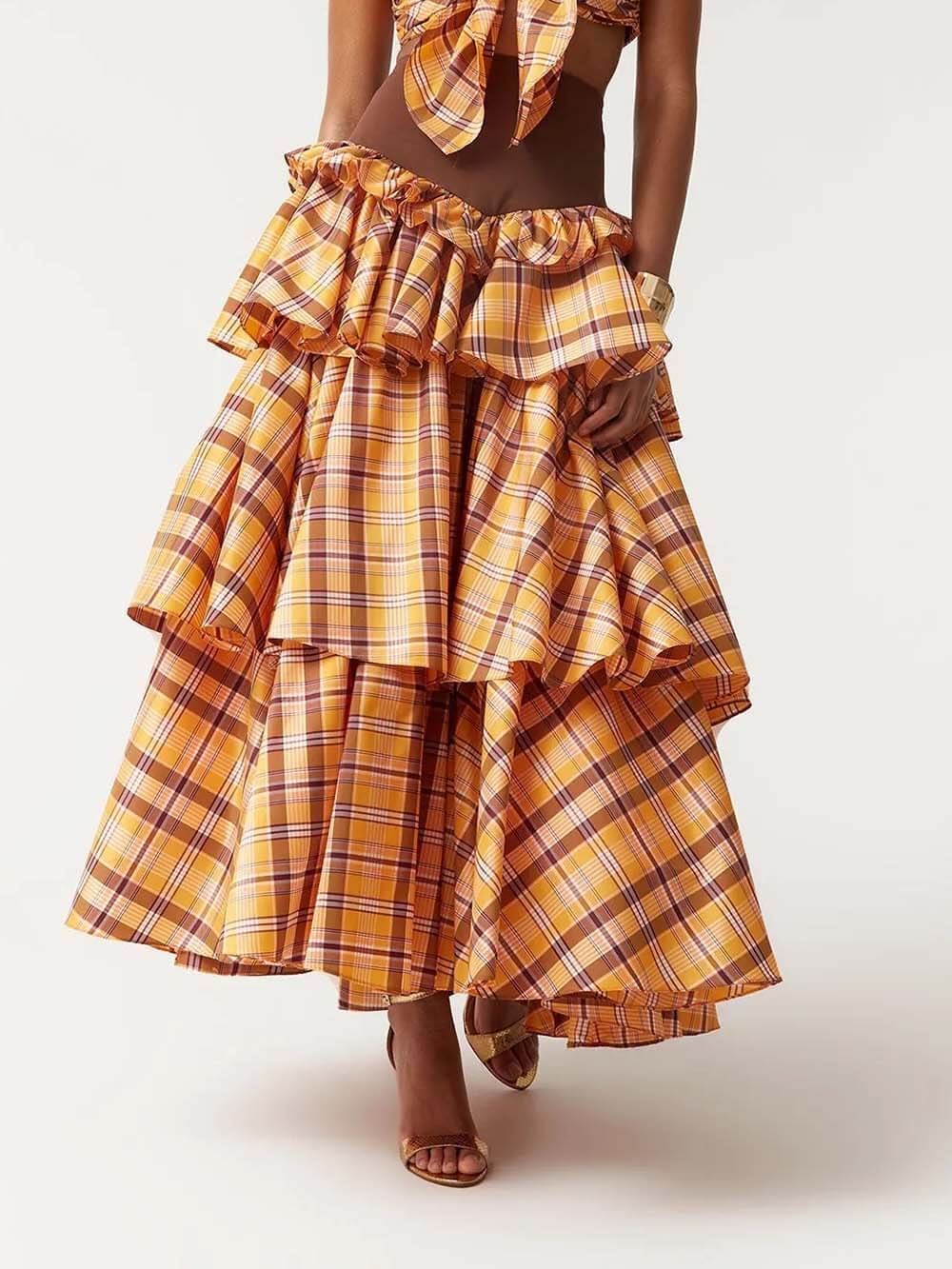 Fashion Layered Colorful Print Skirt