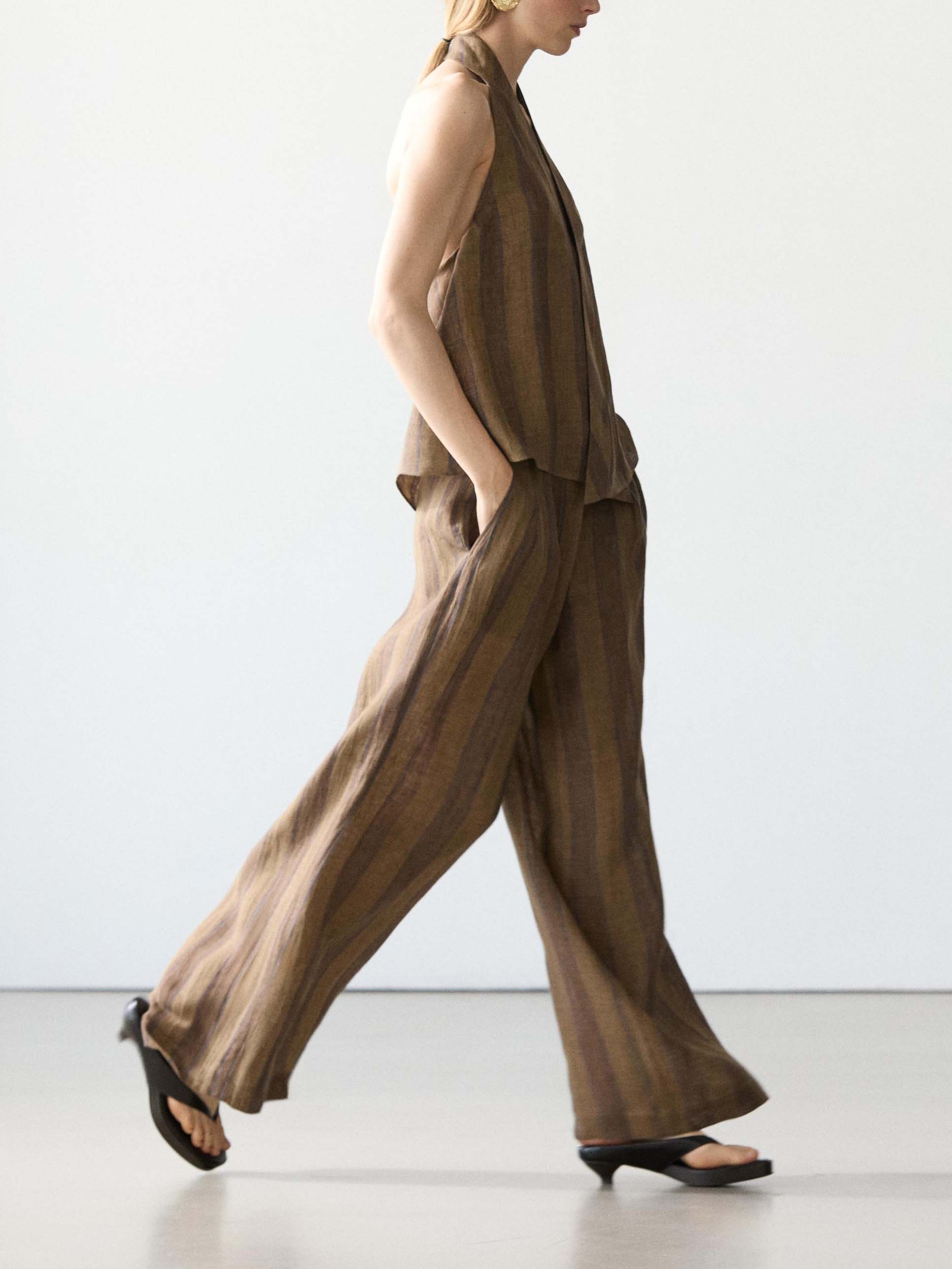 Minimalist Halter Loose Top & Wide-Leg Pants Set
