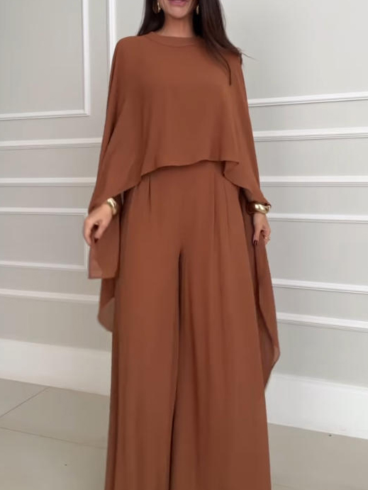 Exquisite Irregular Chiffon Flowing Top Two-piece Sets