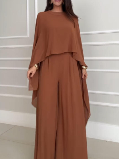 Exquisite Irregular Chiffon Flowing Top Two-piece Sets