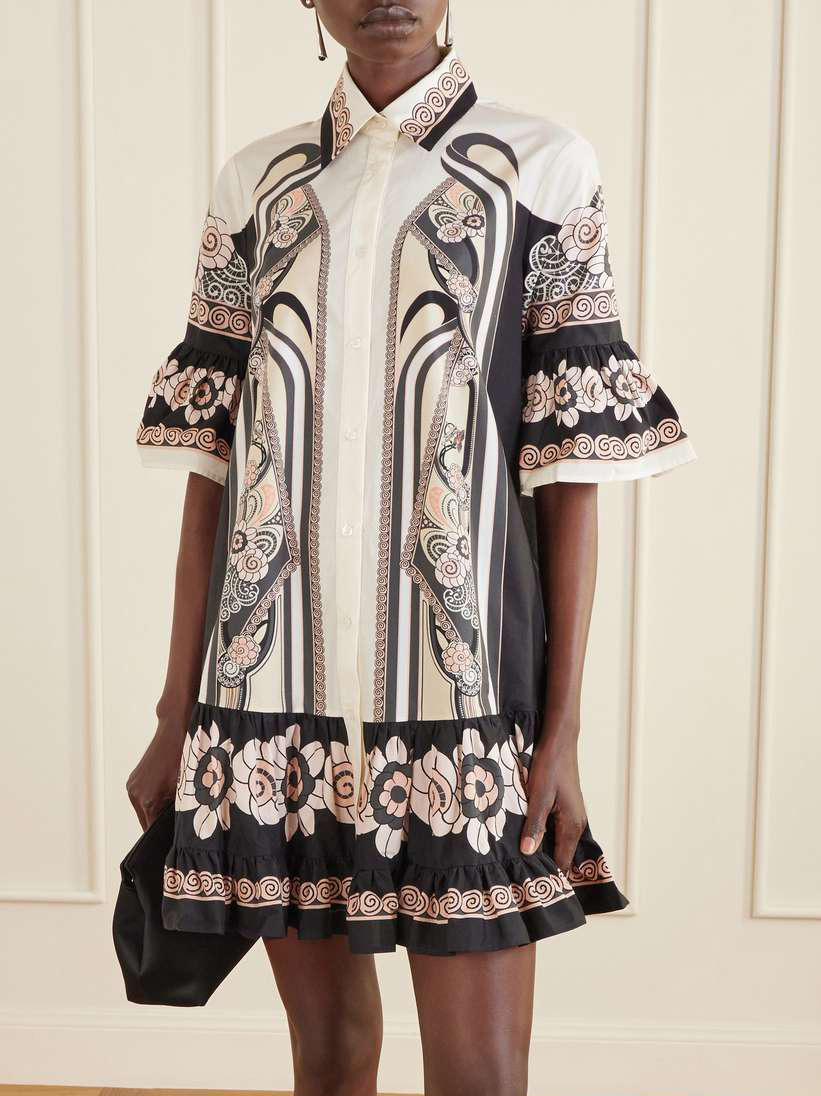 Elegant Satin Abstract Print Mini Dress