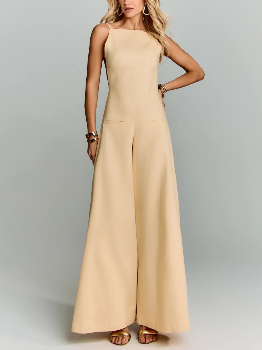 Exquisite Halter Neck Backless Jumpsuit