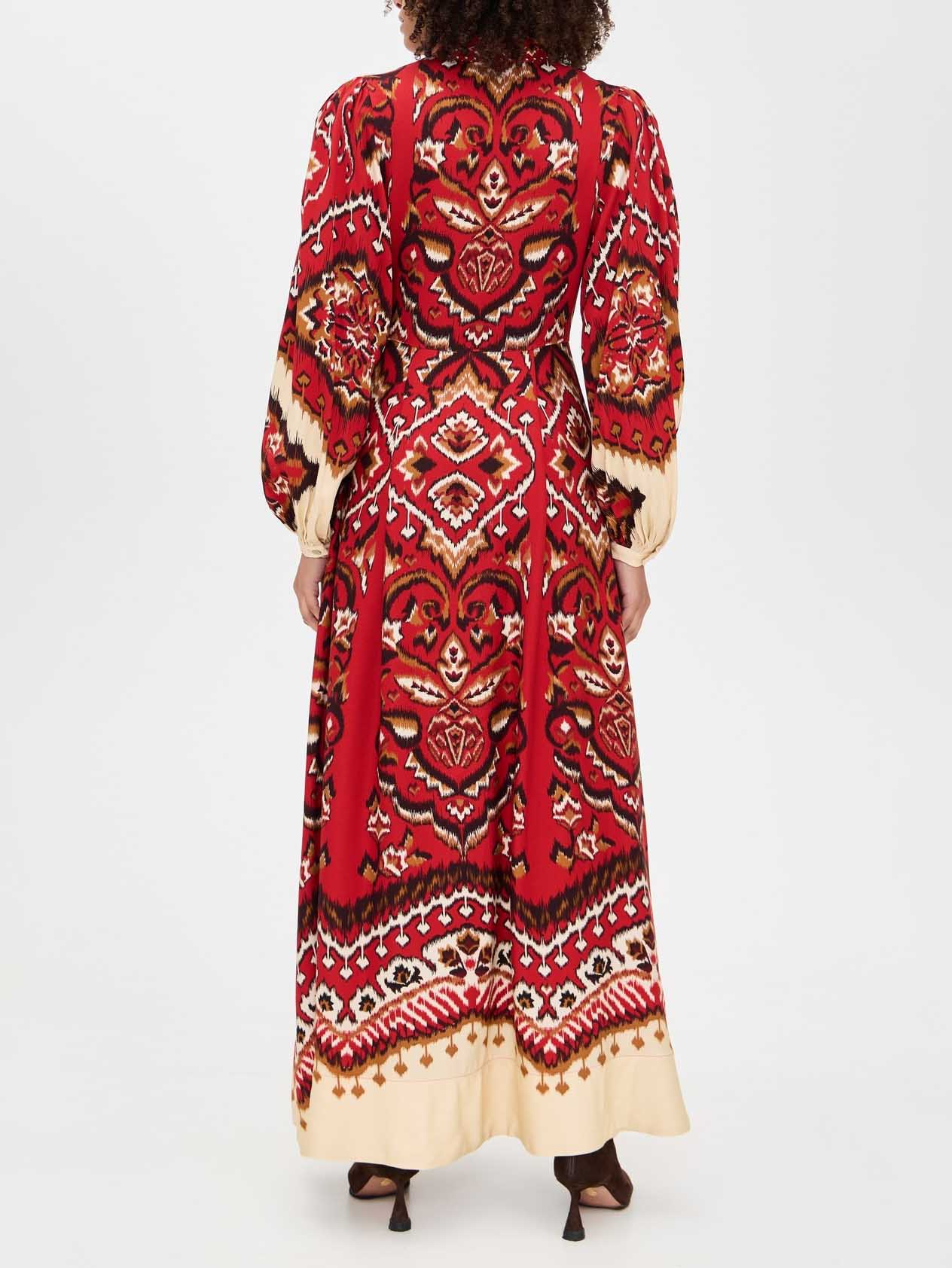 Casual Bohemian Print Shirt Maxi Dress