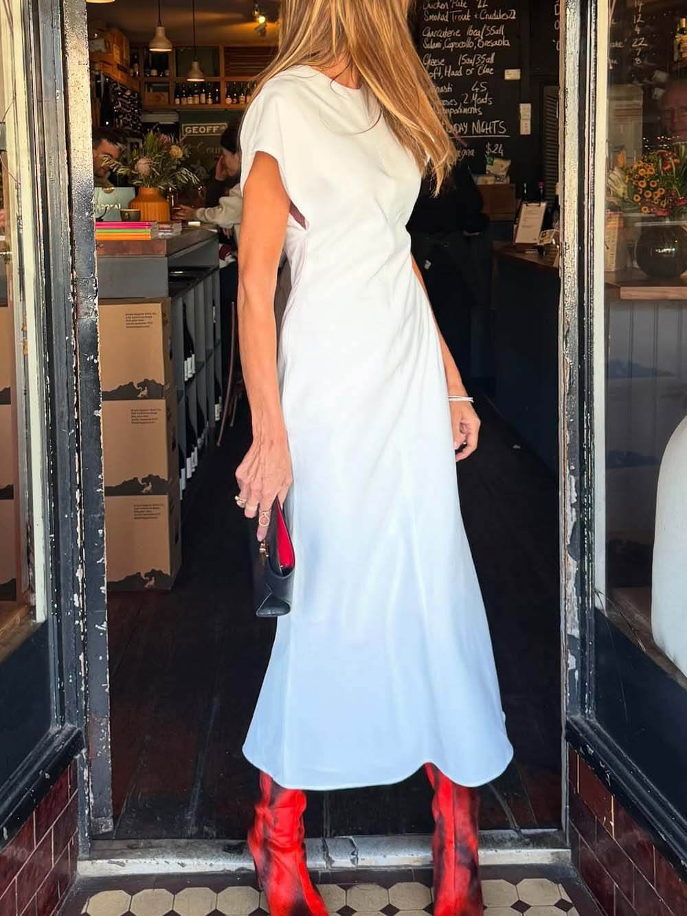 Elegant Drop-Shoulder Slim Maxi Dress