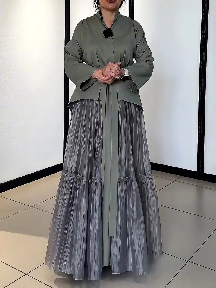 Unique Waist-belted Maxi Dress