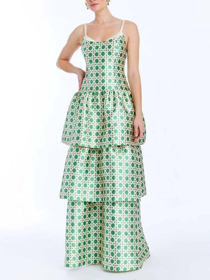 Unique Layered Satin Maxi Dress