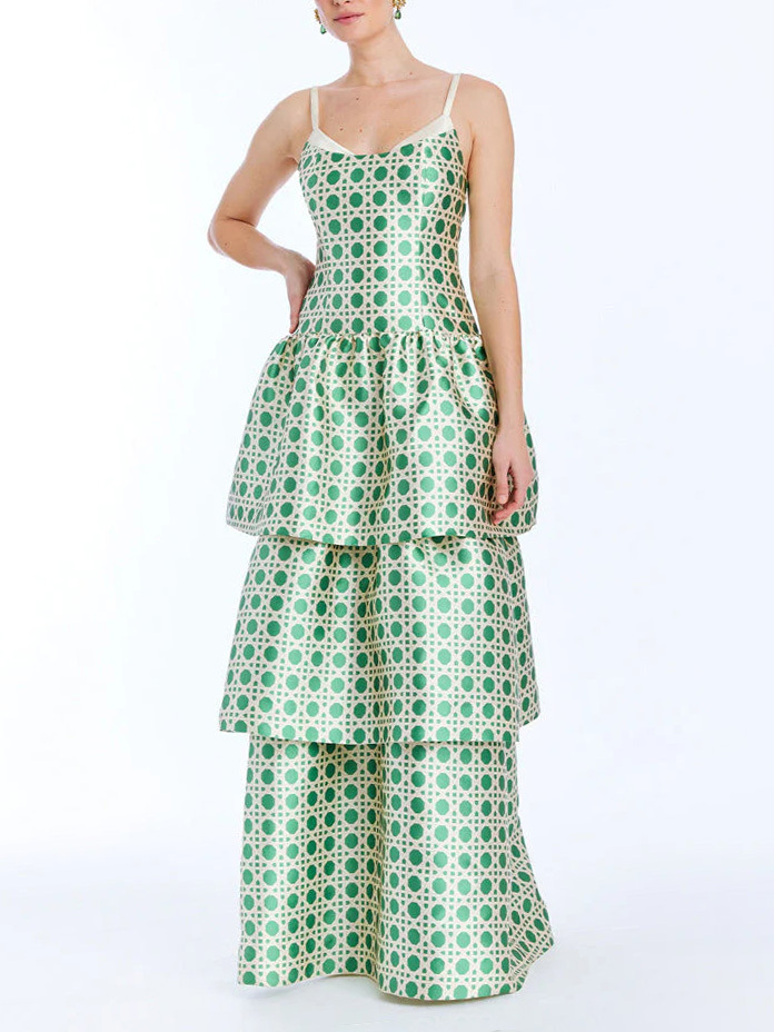 Unique Layered Satin Maxi Dress