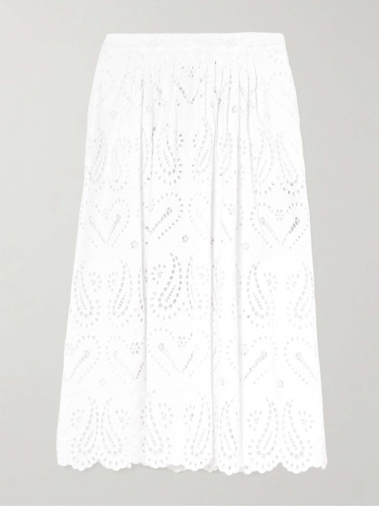 Elegant Cutout Embroidered Lace Skirt