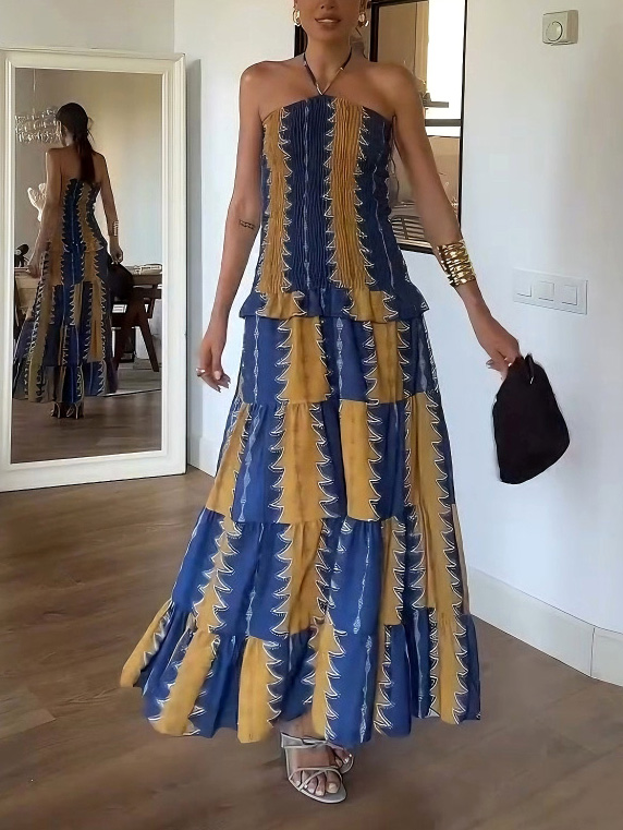 Relaxed Low-rise Floral-print Tiered Maxi Dress