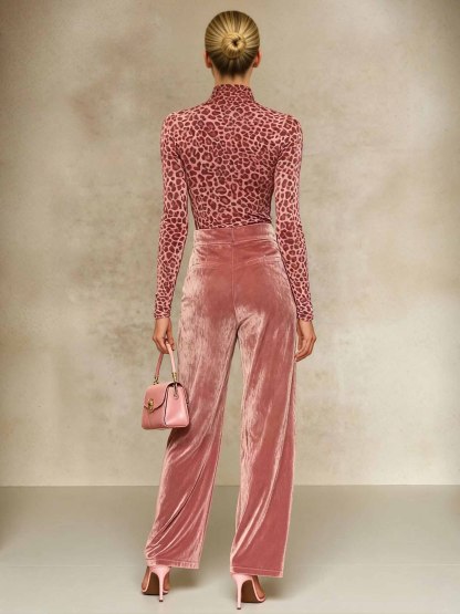 Casual Velvet Pocket Wide-Leg Pants