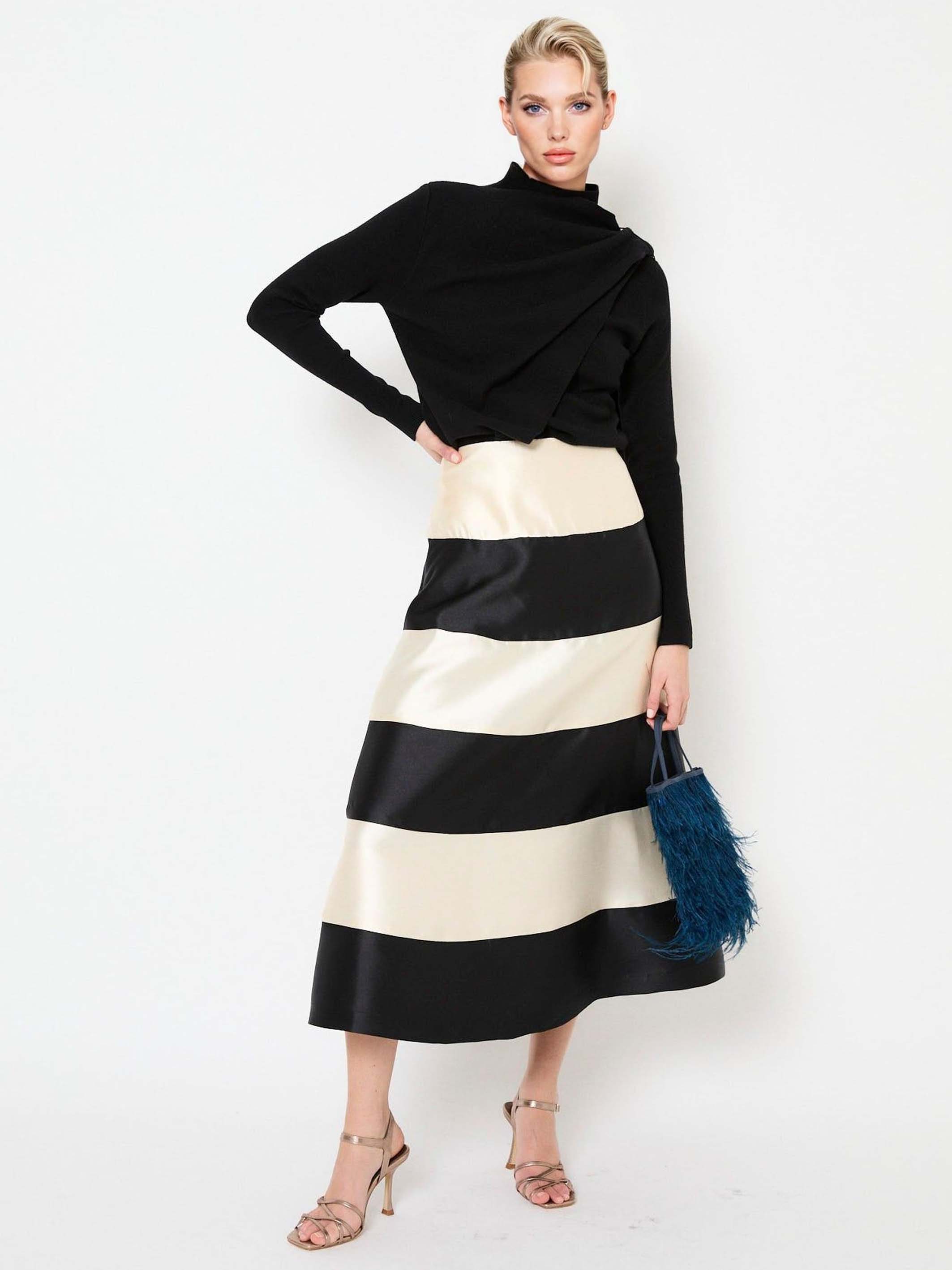 Elegant Draped Knit Pullover Sweater