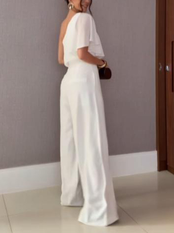 Elegant One-shoulder Ruffled Jumpsuit
