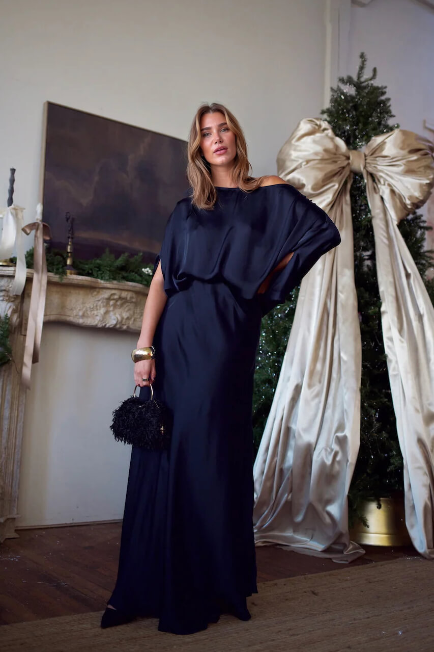 Exquisite Satin High-Waisted Maxi Skirt